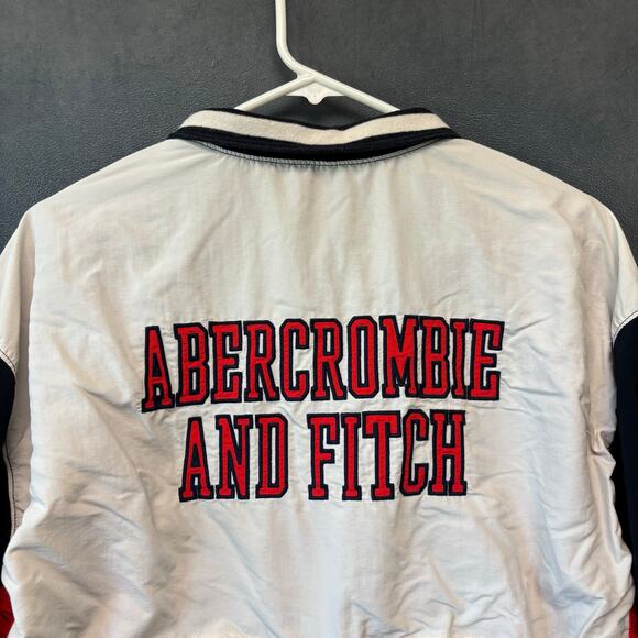 Abercrombie & Fitch Pullover Windbreaker Jacket Anorak Logo Preppy Track Medium
